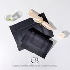 Placemats Set of 12 - Easy Clean Woven Vinyl Placemats for Dining Table, Indoor/Outdoor Place Mats, Washable PVC Table Mats（Black Cube） - Image 3