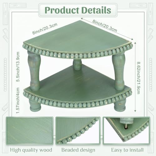 Kigley 2 Tiered Corner Bathroom Counter Organizers and Storage, Green - Image 2