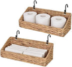 StorageWorks Woven Wall Baskets for Storage, Hanging Basket with Hooks by StorageWorks