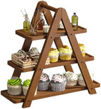 3 Tier Serving Tray Cupcake Stand and Towers Serving Tray for Party Food Tray Farmhouse Serving Platter Decorative Tray Decor Dessert Display Set Tiered Tray Stand (Brown) by LifeTakesaDifferentTurn