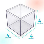 25-Pk Clear Acrylic Boxes with Lids, 4x4x4in, Candy, Party Favors & Gifts - Image 6