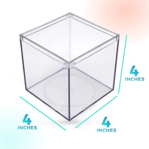 25-Pk Clear Acrylic Boxes with Lids, 4x4x4in, Candy, Party Favors & Gifts - Image 6
