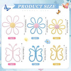 Wesiti 9 Pcs Boho Nursery Decor 3 Size Daisy Flower and Butterflies Woven Macrame Wall Hanging for Home Nursery Bedroom Dorm Wall Art(Classic Color) - Image 2