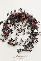 Ling's moment Black Artificial Flower Garland Wedding Arch 9 FT - Image 5