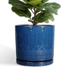 Eightpot 12 Inch Pot for Plants - Ceramic Planter for Indoor Plants Large Plant Pot with Drainage Holes and Saucer Outdoor Flower Pot Decorative Round Planter for Porch Office Decor Blue by Eightpot