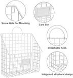 4 Packs Hanging Wall File Organizer with Hooks, Magazine Rack ,Mail Basket - Image 6