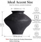 Wabi Sabi Vintage Black Vase, 6.3" Tall Wabi Sabi Decor Rustic Farmhouse Pottery Vase for Centerpiece, Textured Pottery Flower Vases for Home Decorative, Table, Living Room, Bedroom, Bathroom, Kitchen - Image 2