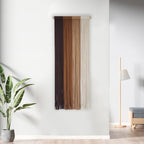 TANNCOY Boho Macrame Wall Hanging, Hand-Dyed Cotton, Brown, 15.75 x 40 in - Image 4