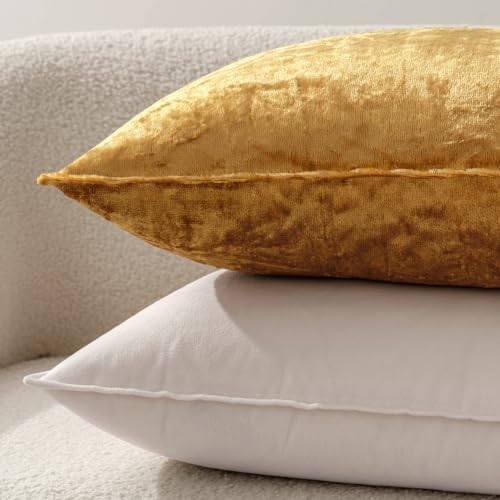 MIULEE Decorative Dark Gold Velvet Euro Sham Throw Pillow Covers 26x26 Inch - Image 7