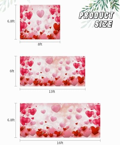 Valentine's Day Garage Door Banner Cover 7 x 8 ft, Romantic Red and Pink Hearts Valentine Garage Door Decorations Pink Backdrop Decor for Party Holiday Anniversary - Image 6