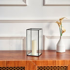 PHOSPHOR Glass Hurricane Candle Holder Set of 3 PCS Large Glass Square Candle Holder Black Lanterns Decorative for Pillar Candle Indoor Candle - Image 5