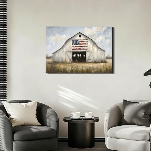 ZERILYN Ship Next Day – Independence Day Canvas Prints, Patriotic Wall Art Pictures, American Flag Home Decor, Red White Blue 4th of July Decoration - Image 7