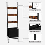 HOOBRO Blanket Ladder with Basket, 17.3”L x 63.4”H, Towel Rack with Hooks, Blanket Holder Rack, Decorative Ladder Shelf, Drying and Display Rack for Bathroom, Living Room, Rustic Brown BF31CJ01 - Image 5
