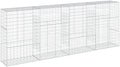 vidaXL Gabion Basket with Cover 157.5"x19.7"x59.1" Galvanized Iron by vidaXL