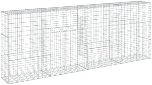 vidaXL Gabion Basket with Cover 157.5"x19.7"x59.1" Galvanized Iron by vidaXL
