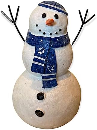 Hanukkah Jewish Snowman Figurine Collectible Decor Winter Decoration 7.5" (Snowman Tall) by STC+World