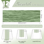 12Pack Sage Green Cheesecloth Table Runner 10FT Wedding Party Decor - Image 4