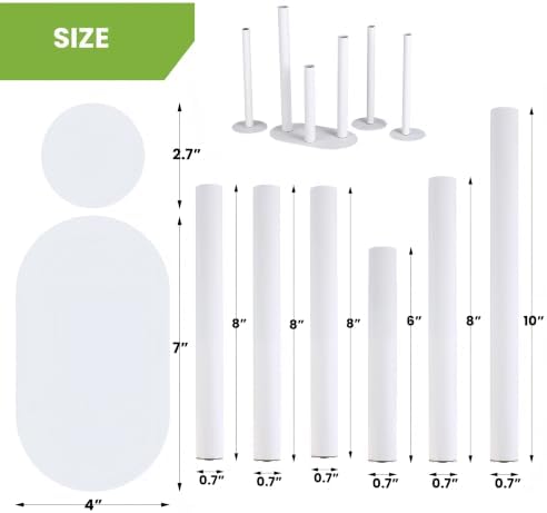 Magnetic Bud Vases Set of 6, White Aluminum Vases for Centerpieces - Image 2