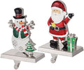 2PCS Christmas Stocking Holders Set Fireplace Mantle Heavy Garland Stocking Hook Merry Christmas Stocking Hangers Holiday Decoration (C-Snowman Santa,2) by ONEPTY