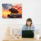 HomeifHue July 4th Patriotic Canvas Wall Art 4th of July USA Decorations American Flag Painting Picture Eagle Pictures for Wall Decor Independence Day Home Decor（F6 24x36in） - Image 7