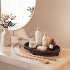 Mumufy 16" x 11.8" Oval Decorative Tray with 58" Bead Garland, Deep Brown - Image 6