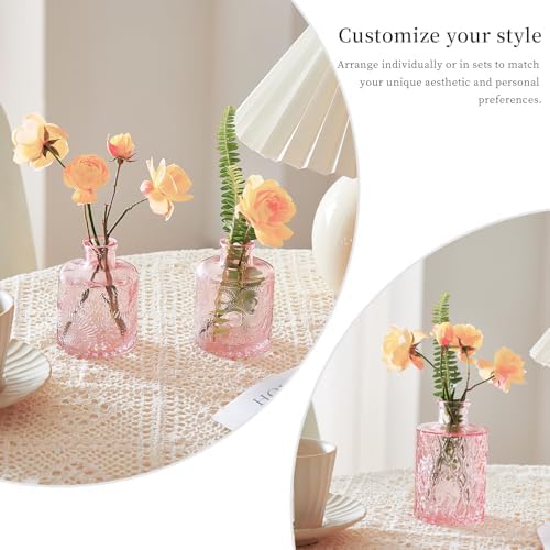 Glass Bud Vases Set of 32 - Pink Assorted Small Mini Glass Vases for Flowers, Crystal Vintage Vase Set, Bulk Centerpieces for Table Décor, Wedding, Home and Events (Pink, 32 Pcs) - Image 6