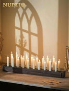 NUPTIO Taper Candle Holders Wood: Wooden Candelabra Long Candles Stick Centerpieces - Farmhouse Candlestick Holder 20 arm for Birthday Party Fireplace Table Decor 30 Inches - Image 6