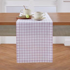 Solino Home 100% Pure Linen Table Runner Lilac, Gingham Check 14 x 132 in by SolinoHome