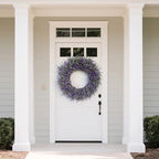 32" Large Artificial Eucalyptus and Lavender Wreath for Front Door(Purple) - Image 2