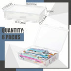 Qunclay Plastic Storage Box with Lid, 6 Pcs, 10.6'' x 7.7'' x 2'' - Image 2