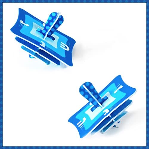 Dripless Hanukkah Candles Set - 45 Multi Tone Blue and White Ombre Spiral Candle Includes a DIY Dreidel, Prayer Card - Standard Size Menorah Candles Enough for Eight Nights of Chanukah By Zion Judaica - Image 5