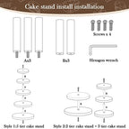 Ayfjovs 5 Tier Round Wooden Cupcake Stand Detachable Display Holder for Wedding Party - Image 7