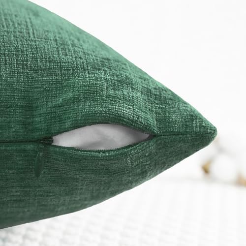 CaliTime Decorative Couch Throw Pillow Covers 18 X 18 Inches Dark Green - Image 3