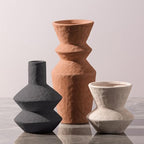 Ceramic Vase Home Table Decor - Flower Vase Set of 3 Living Room Kitchen Decorations Farmhouse Modern Rustic Vases Decorative Centerpiece for Shelf Bedroom Office Bathroom Dining Coffee Desk by VanseliaHome