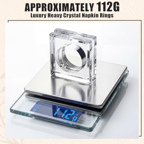 Set of 12 Crystal Glass Napkin Rings Clear Napkin Holder, 2.3 Inch - Image 2