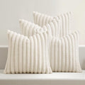 MIULEE Faux Fur Plush Decorative Throw Pillow Covers 20x20, Cream White by MIULEE