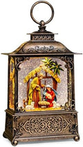 Christmas Snow Globes Lantern with Music, Jesus Christ Nativity Scene Snow Globe with Swirling Glitter Effects, USB/Battery Powered with 6-Hour Timer, Christmas Decorations by COZYPAVILION