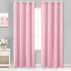 KOUFALL Thermal Insulated Curtains for Kids Bedroom Nursery Girl, 8FT Floor to Ceiling, Grommet Black Out Curtains 96 Inch Long 2 Panels Set, Bubble Gum Pink by KOUFALL