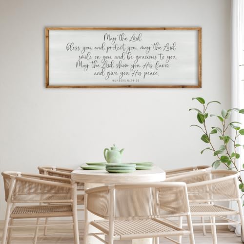 ZZJJHYWGQ Christian Wall Decor Numbers 6:24-26, Wood, 40"×15" - Image 5