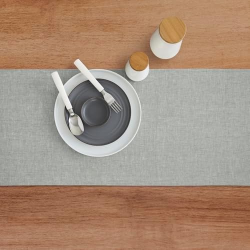 Solino Home 100% Pure Linen Table Runner Chambray Grey, Athena 14 x 48 in - Image 4