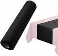 BloominGoods Disposable Table Runner for Dining Table, 16" 20-Pack Linen-Like Black Paper Table Runners for Party, Wedding Or Event by BloominGoods