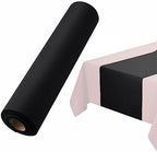 BloominGoods Disposable Table Runner for Dining Table, 16" 20-Pack Linen-Like Black Paper Table Runners for Party, Wedding Or Event by BloominGoods