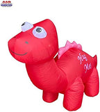 7' Air Blown Inflatable Red Valentine's Day Dinosaur Hug ME! Yard Decoration - Image 3