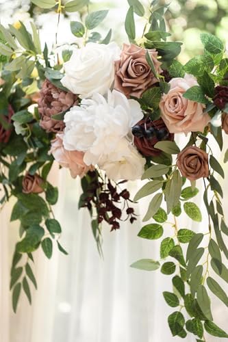 Ling's Moment 6.5FT Floral Garland, Wedding Arch Flowers, Dusty Rose - Image 3