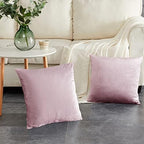GIGIZAZA Velvet Blush Pink Throw Pillow Covers Decorative Cushion Covers Pillow Cases Sham for Sofa Couch (20x20inch(50x50cm)-4pcs, Blush Pink) - Image 5