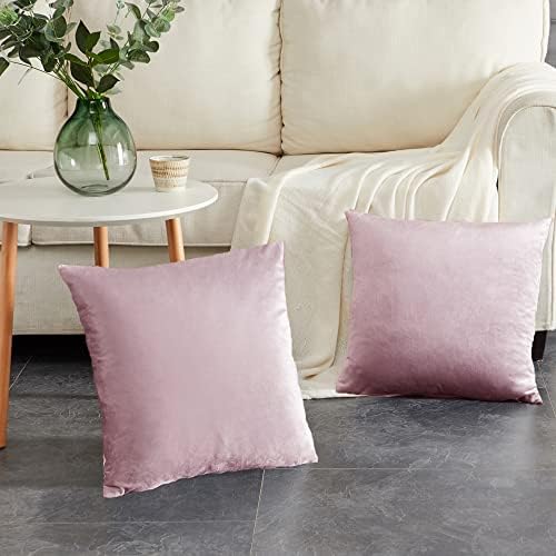 GIGIZAZA Velvet Blush Pink Throw Pillow Covers Decorative Cushion Covers Pillow Cases Sham for Sofa Couch (20x20inch(50x50cm)-4pcs, Blush Pink) - Image 5