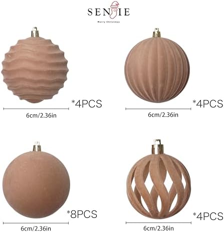 20Pcs Velvet Ornaments for Christmas Tree,2.36In Christmas Ornaments Set - Image 4