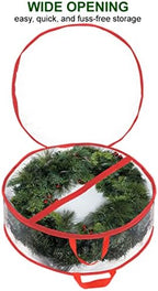 ProPik Christmas Wreath Storage Bag 36" - 2 Pack Clear Christmas Wreath Storage Container - Garland Holiday Artificial Wreath Storage Holder - Water Proof Transparent Clear PVC (36 Inch, Red) - Image 3