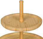 Relaxdays Bamboo Etagere: 37 cm x 30 cm Fruit Etagere Wooden with 3 Round Plates for Cookies, Sweets, Baked Goods, Party-Snacks, Nuts and More, Fruit Plate Serving Dish Tray Platter, Natural - Image 6