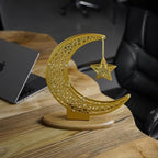 Metal Crescent Moon and Star Ramadan Table Stand, Ramadan Centerpiece, Housewarming Islamic Decorations for Home, Ramadan Decoration for Door, Eid Décorations - Image 3